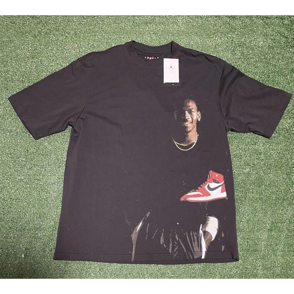 New NBA NIKE AIR JORDAN FLIGHT MVP CHICAGO SIZE LARGE T-SHIRT BLACK HQ2666 045
